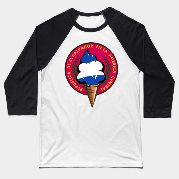 El Salvador flag ice cream Baseball T-Shirt by mailboxdisco